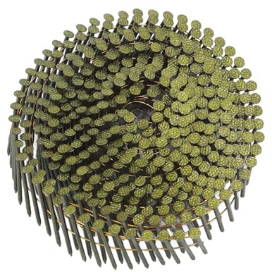 YDuupxe Hilo de Clavo en Espiral, Vástago de Acero de 15 Grados, Clavos para Revestimiento, Construcción Duradera, Fácil Aplicación, Revestimiento, Techos, Cercas, Terrazas