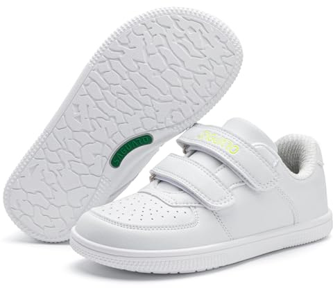 SAGUARO Zapatillas Barefoot Niños Niñas Zapatos Minimalistas Casual con Puntera Ancha Zero-Drop Cierre Autoadherente, Tallas EU 25-35