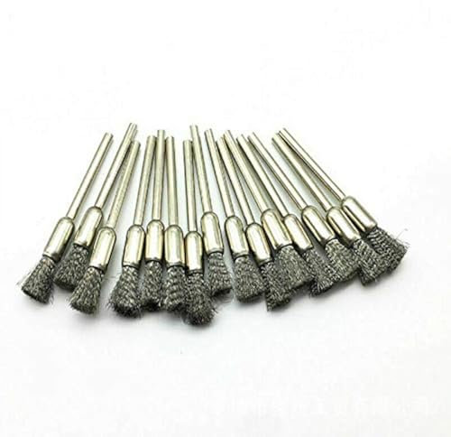 BE-TOOL Wire Brushes, Steel Wire Brush Steel Wire Brush Polishing Wheels Set Kit for Rotary Tool Drill Bit 3 Mode(15 pcs Pencil Wire Brush)