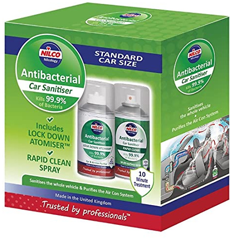 Nilco Antibacterial Car Sanitiser - Eliminates Bacteria, Purifies Air Conditioning in 10 Minutes, Citrus Scent