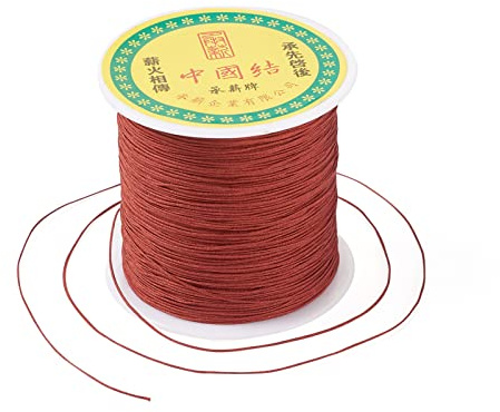 Craftdady 150yards 0.5mm Nylon Cord Braided Beading Thread Chinese Knotting Macrame Rope Cord String for DIY Bracelet Necklace Jewelry Making, Saddle Brown