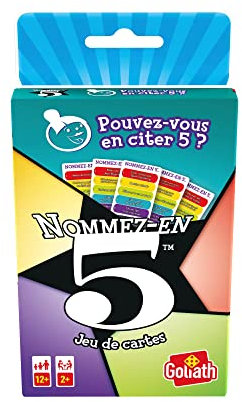 Goliath - Nommez-en 5 - Jeu de Cartes de Trivia Pour Tous - Jeu de Société de Rapidité et de Connaissance - Facile À Emporter - A Partir de 12 Ans - 2 Joueurs et Plus