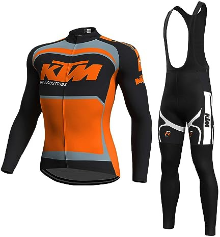 assocauicy Conjunto Ciclismo Hombre Manga,Ropa De Ciclismo Pantalón secado rápido Adecuado Para Montar En Montaña
