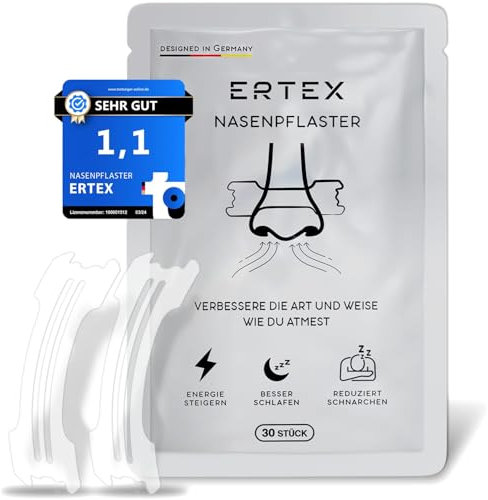 ERTEX® Nasenpflaster Transparent -30/50er Premium Nasenstrips zur Verringerung von Schnarchen. Verbessern die Atmung für einen erholsamen Schlaf&mehr Leistungsfähigkeit beim Sport. (30er Transparent)