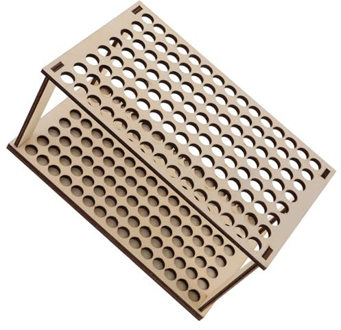 SHINEOFI Desk Organiser Wooden Pen Holder Multi Function Paint Brush Stand Rack Test Tube Rack for Art Supplies Pencil Holder Paint Brush Case