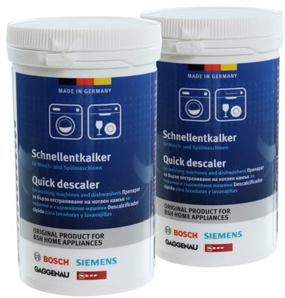 (2 Pack) Original Descaler 250g for Bosch Siemens Washing Machines and Dishwashers – Removes Limescale, Improves Efficiency, For Bosh Appliance Cleaner
