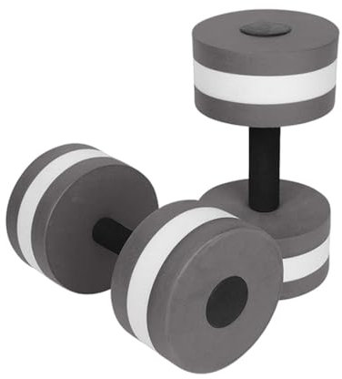 2er-Set Wasserübung Kurzhanteln, Schaumstoff Aqua Hanteln mit Griffen Wasserhanteln für Männer Frauen Wasser Fitness Yoga Schwimmausrüstung (Grau)