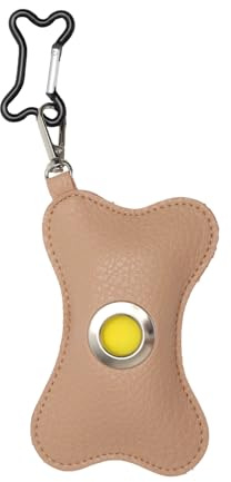 VOSSOT Dispensador de Bolsas para Excrementos de Perros de Piel Sintética con Mosquetón y Cremallera, Accesorios Portátiles para Todos los Perros