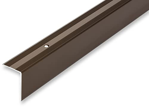 (17,18EUR/m) 30 x 42 x 1000 mm Treppenwinkel bronzefarben gebohrt inkl. Montageset Treppenkantenprofil Treppenkante Alu Winkel