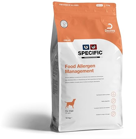 SPECIFIC® Food Allergen Management (CDD-HY) 12kg- Hypoallergenes Hundefutter mit hydrolisiertem Lachs - Trockenfutter für Hunde - Glutenfrei - Alle Altersklassen - DECHRA Veterinary Products