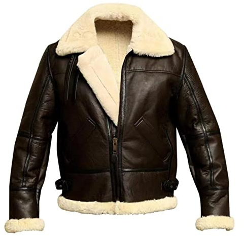 KAISUN Chaqueta Aviador para Hombre, Fuerza Piloto Aérea Abrigo Solapa Chaquetas Cuero, Invierno Caliente Outwear con Cremallera Completa (Color : Apricot, Size : XL)
