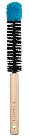 Peaty's Detail Brosse de Nettoyage pour Vélo - Brosse Cylindrique pour Vélo pour Un Nettoyage DéTaillé, Poils Souples avec Manche en Hêtre Ciré pour Nettoyer Les Recoins, PÉDales et Moyeux