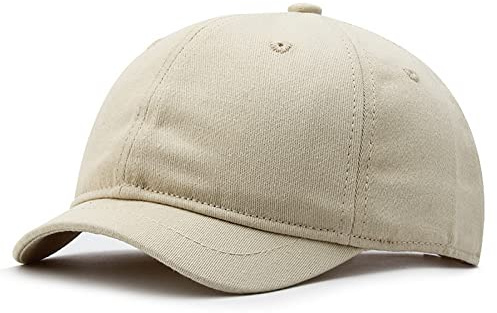 Faringoto Cappellino da baseball da uomo in cotone con tesa corta Capelli casual da equitazione con tesa larga Cappello da sole versatile da donna, 01-beige., Taglia unica