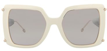 Philipp Plein SPP121S 3GFX Panna Pieno Lucido Sunglasses Woman Acetate, Square, 56