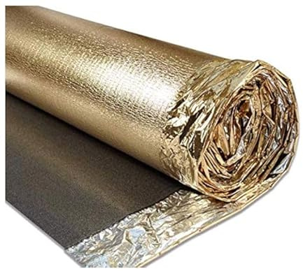 Acoustic Sonic Gold Underlay 5mm Thick - Choose Any Size - for All Wood, Laminate Flooring - Damp Proof Mebrane - Great Sound & Heat Insulation (5mm Thick, 30m2-2 Rolls)
