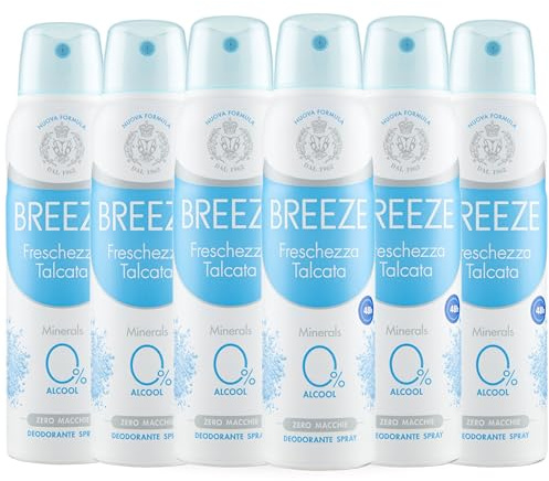 BREEZE | Deodorante Spray Freschezza Talcata, 6x150 ml