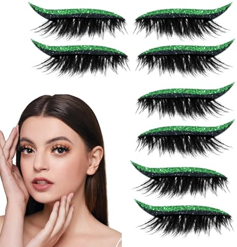 Ciglia Finte, 4 Paia Impermeabili Ciglia Finte Adesivi, Con Effetto Luccicante Riusabili Per La Cura Della Bellezza Trucco Adesivo Eyeliner Per Uso Domestico Quotidiano Viaggio E Performance