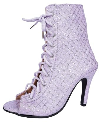 Tacones Heels Baile Mujer Dance Shoes Tacon Fino Zapatos Fiesta con Cordones Punta Abierta Botines de Tacón Alto Salsa y Bachata Salon Sandalia Elegantes Calzado Danza 2026
