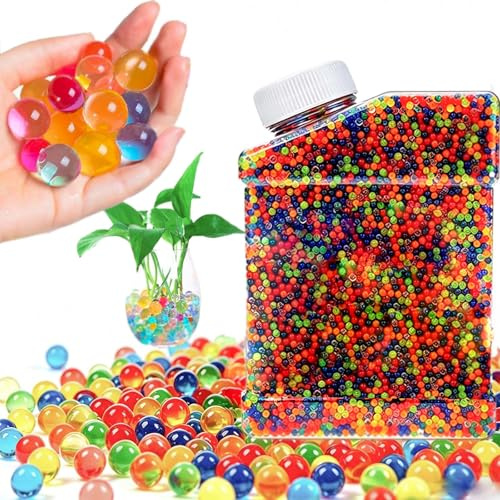 BlissDew Water Beads Kit 30000 Pcs Colorful Gel Soil Beads for Vase Decoration, Non-Toxic Jelly Balls Vase Filler for Home and Office