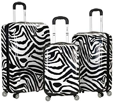 Rockland Luggage 3 Piece Upright Set, Zebra, Medium