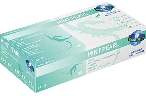 Unigloves Mint PEARL Nitril Handschuhe 6802 Einmalhandschuh grün Gr. S Small mintgrün