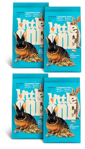 Little One Alimento Completo para Conejos Enanos | Pack de 4 | 4 x 900 g | Alimento Completo para Conejos Enanos | Dieta equilibrada con vitaminas y minerales | Fácil de digerir