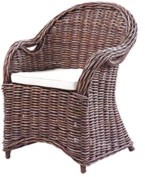 Garden Pleasure Korb Sessel Brest Natur Rattan braun Relaxsessel Fernsehsessel Wohnzimmer Indoor