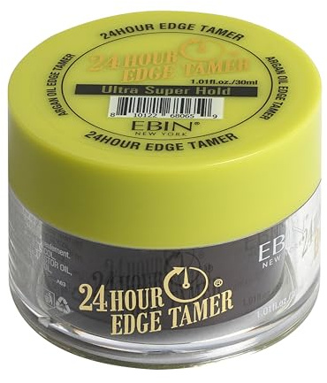 EBIN NEW YORK 24 Hour Edge Tamer Ultra Super Hold 30 ml Strong Edge Control Gel, No Flaking, Sleek Smooth Finish, Long Lasting, Argan & Castor Oil