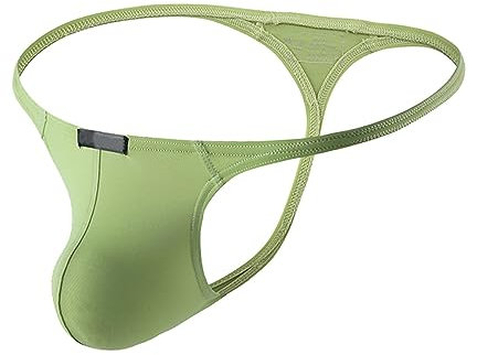 ARtray Lammfell Unterwäsche Herren Herren-Tangas, sexy Low-Rise-G-String-Slip, Bulge-Pouch-Unterwäsche Unterhosen Kaufen (Green, L)