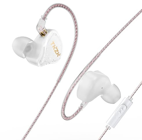 keephifi TKZK TK01 In-Ear Kopfhörer Kabelgebunden Super Bass mit Upgraded Kabel, Stereo Sound 1DD Wired HiFi Kopfhörer (Weiß, mit Mikrofon)