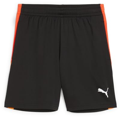Puma IndividualLIGA Training Shorts 2 Jr (Open Pockets), Pantalones Cortos de Punto Unisex Niños, Puma Black-Heat Fire, 164