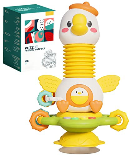 Baby Toys High Chair Spinner Toys Suction Rattle Toys Early Educational Interactive Baby Tray Sensory Toys Montessori Toys Activity Table Top Toys Gifts for 12 Months Up Infant Toddler Boys Girls