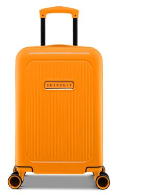SUITSUIT Handgepäck Koffer mit 4 Rollen 55 x 35 x 20 cm - Hartschalen Kabinentrolley mit TSA-Schloss - Expression Electric Kumquat
