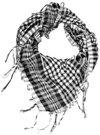 Bliceon Desert Shemagh Scarf Men, Stylish Keffiyeh Neckerchief Mens, Cotton Neck Scarfs for Outdoor, Daily Wear, Wind Dust Protection (100x100cm)