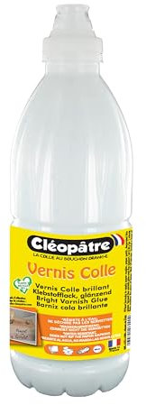 Cléopâtre - LCC1-1000 - Vernis Colle brillant - Flacon 1 kg 8 x 8 x 27 cm Blanc