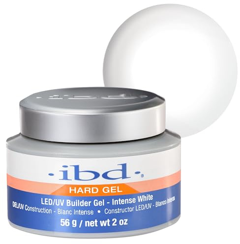 IBD Hard Gel - LED/UV Builder Gel Intense White, 1 pack (1 x 56 g) - MADE IN USA - Nail building at home - without appointments and noisy nail salons
