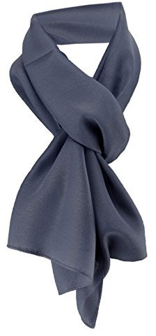 TigerTie Damen Chiffon Halstuch anthrazit grau dunkelgrau Uni Gr. 160 cm x 36 cm - Schal