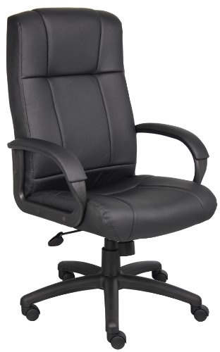 Boss Office Products Caressoft Executive High Back Chair in Black, High-Back (B7901)