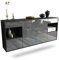 Dekati Sideboard Charleston hängend (180x77x35cm) Korpus anthrazit matt - Front Hochglanz Grau - Push to Open - Leichtlaufschienen