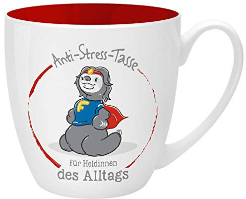 GRUSS & CO Anti-Stress-Tasse Motiv Heldinnen | Tasse mit Spruch, 45 cl, New Bone China | Geschenk für Sie | 46265