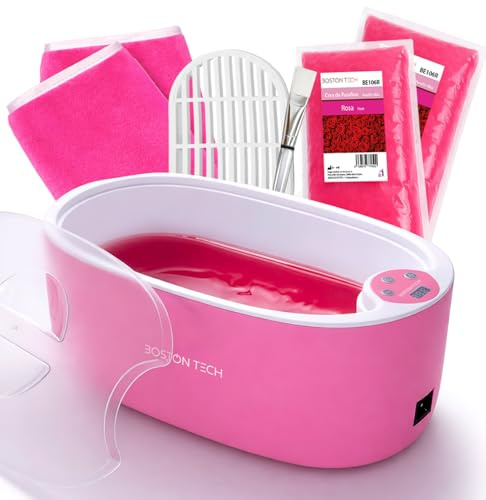 Bagno di paraffina Boston Tech® per mani e piedi con display digitale. allevia dolori muscolari e osteoartrite. Capacità XL 5L. Idrata e rivitalizza la pelle.Includi 900 g di paraffina e accessori.