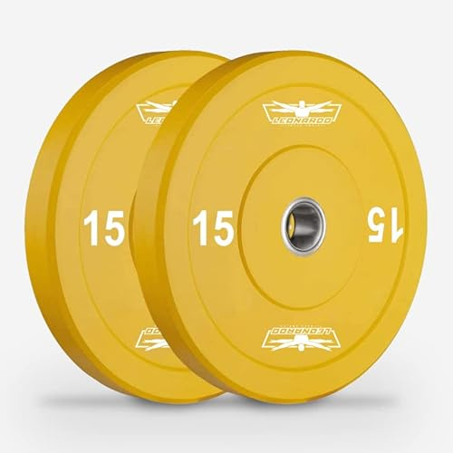 Produce Shop 2 x 15 kg Olympische Hantelscheiben Gummi und Stahl 50 mm Cross Training Hanzo