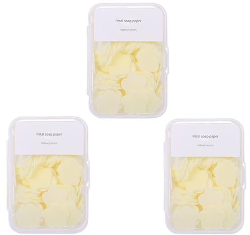 Iensen 300pcs Portable Hand Washing Soap Sheets, Scented Mini Soap Sheets, Disposable Soluble Soap for Outdoor Travel, Camping, Hiking (Yellow)