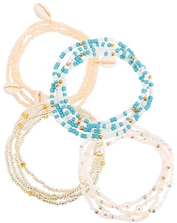 Yardenfun Chaîne de Taille Perlée en Verre Élastique pour Femmes, Perles de Plage Colorées, Accessoire Bikini D'été, Style Simple et Polyvalent, Lot de 1 pour Balnéaire et Soirées Estivales