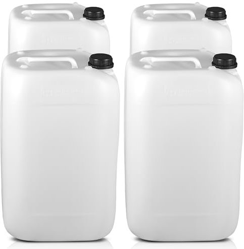 25L Water Container, Plastic, Tamper Proof Screw Cap, Large Water Jerry Can Tank for Water Storage, Water Tank, Camping, Car Washing, UN Approved, Food Grade & Stackable. (4)