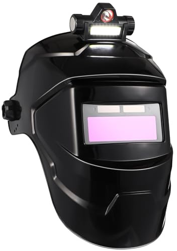 JECOMPRIS Solder Mask Gear Adjustment Knob Large Viewing Screen and Lightweight Black Auto Darkening Welding Helmet for Cutting Safety Welding Tasks