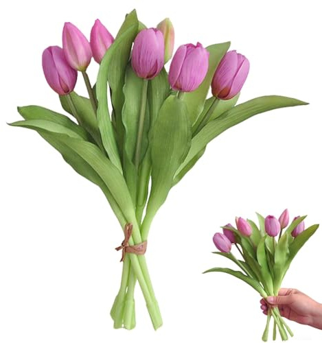 7 Pezzi Tulipani Finti Realistici Piante Finte che Sembrano Vere Tulipani