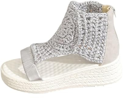 YIzdegg sandaletter damer sommar fritid platå strandskor casual för kvinnor espadriller med klack öppna sandaletter klack skor sommar kilsandaler kilremmar