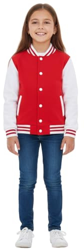 A2Z 4 Kids Baseball Contraste Veste Varsity Style Manteau B.B Col montant Longue Manches Sport Vêtements de sport Nouveau Décontracté Mode Unisexe Filles Garçons Âge 2-13 Années
