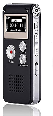 Dictaphone numérique 16 Go avec Lecture pour conférences – Dictaphone Rechargeable par USB Petit Appareil à Bande